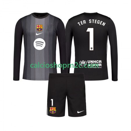 Barcellona Ter Stegen 1 Portiere Bambino Maglia Terza 2025/2026 Manica Lunga